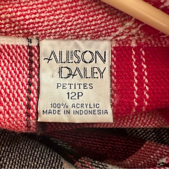 Vintage Allison Daley Gorgeous Buffalo (Red, Blk & white) Plaid Jacket Size 12P - Picture 8 of 9